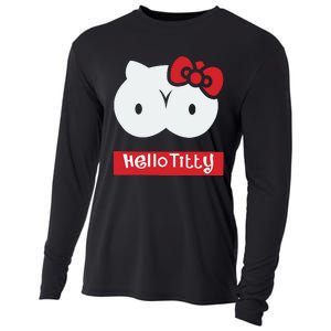 Hello Titty Cute Cat Boobs Butts Funny Meme Funny Mother’s Day Cooling Performance Long Sleeve Crew