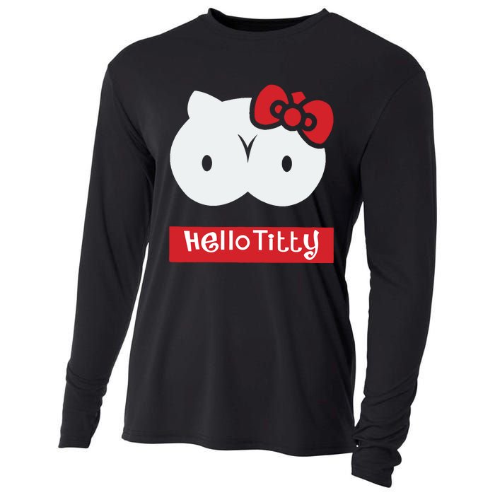 Hello Titty Cute Cat Boobs Butts Funny Meme Funny Mother’s Day Cooling Performance Long Sleeve Crew