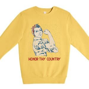 Honor Thy Country American Independence Usa Freedom Gift Premium Crewneck Sweatshirt