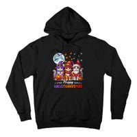 Halloween Thanksgiving Christmas Happy Hallothanksmas Cats Tall Hoodie