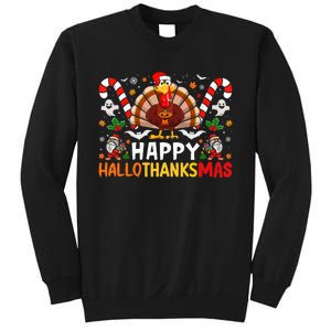 Halloween Thanksgiving Christmas Happy Hallothanksmas Sweatshirt