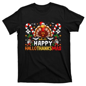 Halloween Thanksgiving Christmas Happy Hallothanksmas T-Shirt