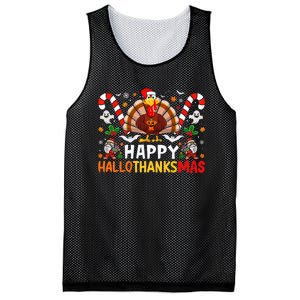 Halloween Thanksgiving Christmas Happy Hallothanksmas Mesh Reversible Basketball Jersey Tank