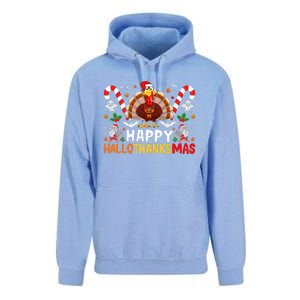 Halloween Thanksgiving Christmas Happy Hallothanksmas Unisex Surf Hoodie