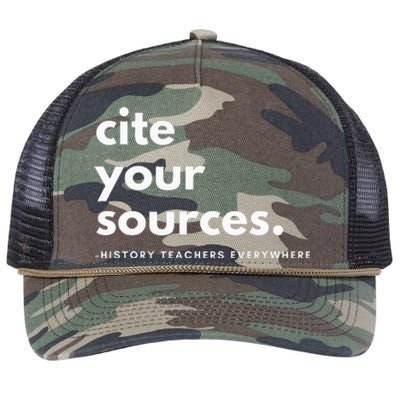 History Teacher Cite Your Sources Retro Rope Trucker Hat Cap