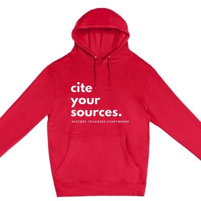 History Teacher Cite Your Sources Premium Pullover Hoodie