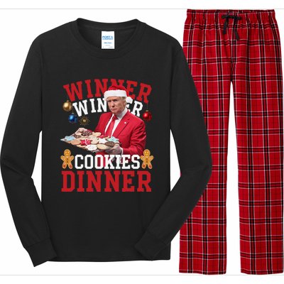 Humor Trump Christmas Maga Funny Trump Winner Cookies Dinner Long Sleeve Pajama Set