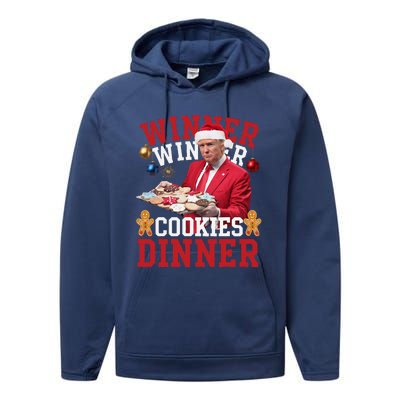 Humor Trump Christmas Maga Funny Trump Winner Cookies Dinner Performance Fleece Hoodie