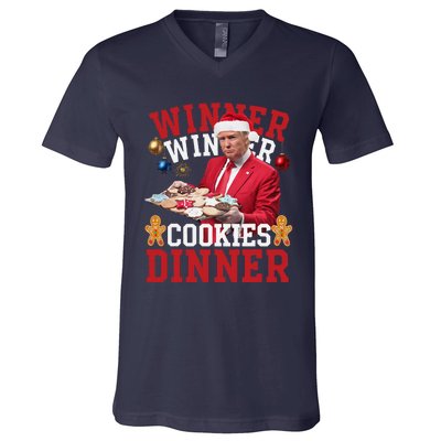 Humor Trump Christmas Maga Funny Trump Winner Cookies Dinner V-Neck T-Shirt