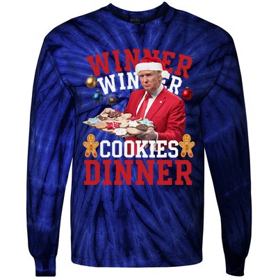 Humor Trump Christmas Maga Funny Trump Winner Cookies Dinner Tie-Dye Long Sleeve Shirt