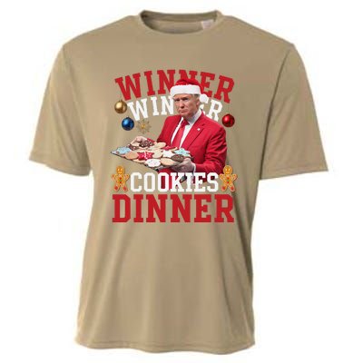 Humor Trump Christmas Maga Funny Trump Winner Cookies Dinner Cooling Performance Crew T-Shirt