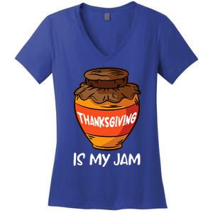 Halloween Thanksgiving Christmas Gnome Happy HallothanksMas  Women's V-Neck T-Shirt