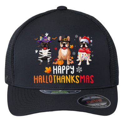 Halloween Thanksgiving Christmas Funny French Bulldog Dogs Flexfit Unipanel Trucker Cap