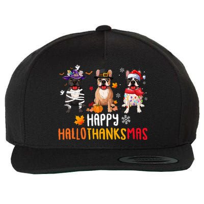 Halloween Thanksgiving Christmas Funny French Bulldog Dogs Wool Snapback Cap