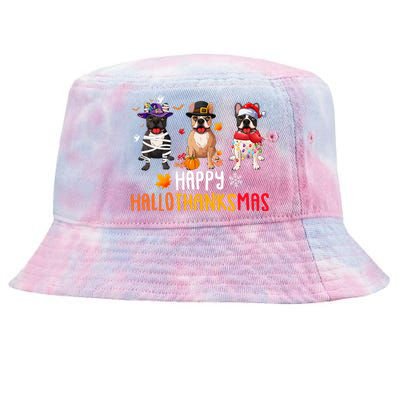 Halloween Thanksgiving Christmas Funny French Bulldog Dogs Tie-Dyed Bucket Hat