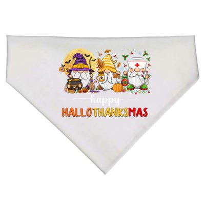 Halloween Thanksgiving Christmas Gnome Nurse Hallothanksmas Cute Gift USA-Made Doggie Bandana