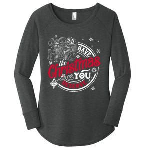 Have The Christmas You Deserve Krampus Christmas Horror Women's Perfect Tri Tunic Long Sleeve Shirt