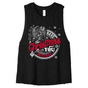 Have The Christmas You Deserve Krampus Christmas Horror Women's Racerback Cropped Tank