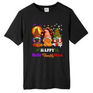 Halloween Thanksgiving Christmas Happy HalloThanksMas Gnomes Long Sleeve Tall Fusion ChromaSoft Performance T-Shirt