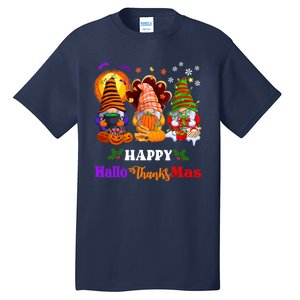 Halloween Thanksgiving Christmas Happy HalloThanksMas Gnomes Long Sleeve Tall T-Shirt