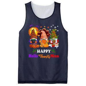 Halloween Thanksgiving Christmas Happy HalloThanksMas Gnomes Long Sleeve Mesh Reversible Basketball Jersey Tank