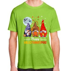 Halloween Thanksgiving Christmas Happy Hallothanksmas Gnomes Great Gift Adult ChromaSoft Performance T-Shirt