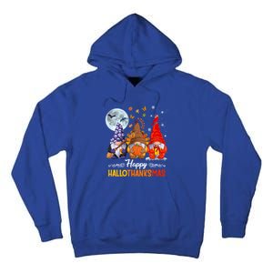 Halloween Thanksgiving Christmas Happy Hallothanksmas Gnomes Great Gift Tall Hoodie