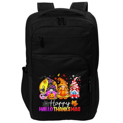 Halloween Thanksgiving Christmas Happy Hallothanksmas Gnomes Premium Impact Tech Backpack