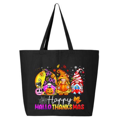 Halloween Thanksgiving Christmas Happy Hallothanksmas Gnomes Premium 25L Jumbo Tote