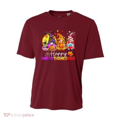 Halloween Thanksgiving Christmas Happy Hallothanksmas Gnomes Premium Youth Performance Sprint T-Shirt
