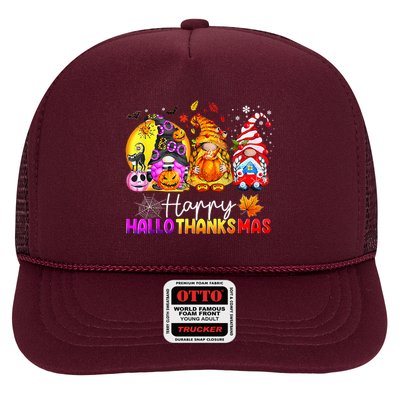 Halloween Thanksgiving Christmas Happy Hallothanksmas Gnomes Premium Trucker Hat