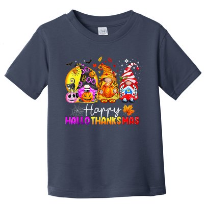 Halloween Thanksgiving Christmas Happy Hallothanksmas Gnomes Premium Toddler T-Shirt