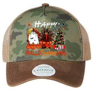 Halloween Thanksgiving Christmas Turkey Happy Hallothanksmas Legacy Tie Dye Trucker Hat