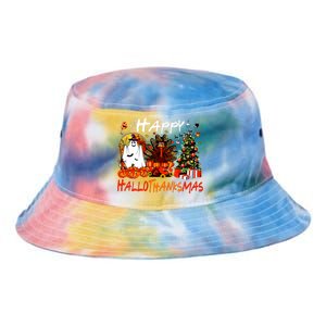 Halloween Thanksgiving Christmas Turkey Happy Hallothanksmas Tie Dye Newport Bucket Hat