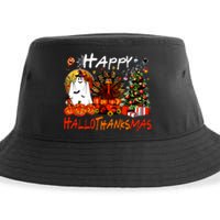 Halloween Thanksgiving Christmas Turkey Happy Hallothanksmas Sustainable Bucket Hat