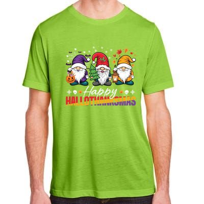 Halloween Thanksgiving Christmas Happy Hallothanksmas Funny Gift Adult ChromaSoft Performance T-Shirt