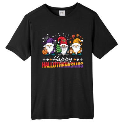 Halloween Thanksgiving Christmas Happy Hallothanksmas Funny Gift Tall Fusion ChromaSoft Performance T-Shirt