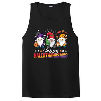 Halloween Thanksgiving Christmas Happy Hallothanksmas Funny Gift PosiCharge Competitor Tank