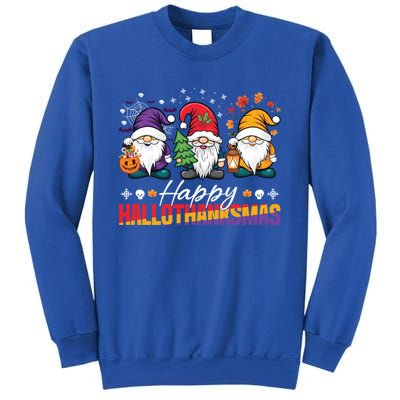 Halloween Thanksgiving Christmas Happy Hallothanksmas Funny Gift Sweatshirt