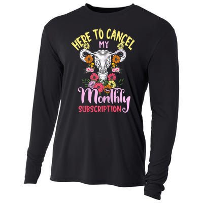 Here To Cancel My Monthly Subscription Funny Hysterectomy Cooling Performance Long Sleeve Crew