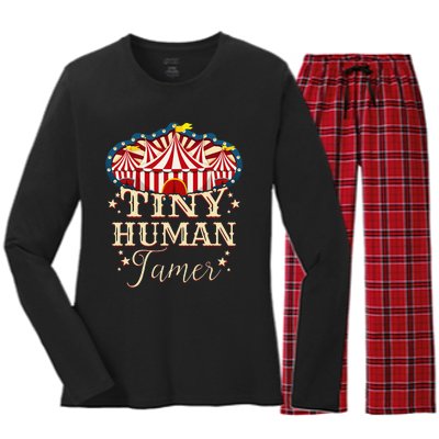 Human Tamer Circus For Family Circus Birthday Women's Long Sleeve Flannel Pajama Set 