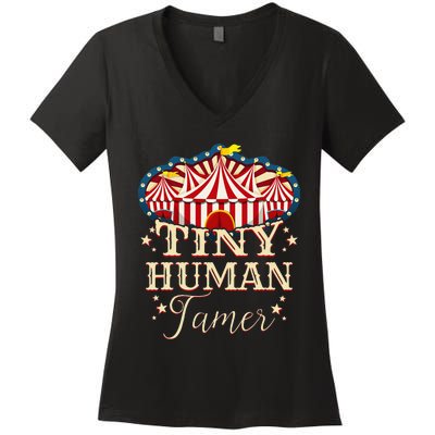 Human Tamer Circus For Family Circus Birthday Women's V-Neck T-Shirt