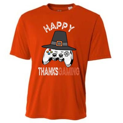 Happy Thanksgaming Cute Video Game Controller Thanksgiving Gift Cooling Performance Crew T-Shirt