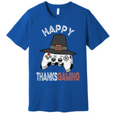 Happy Thanksgaming Cute Video Game Controller Thanksgiving Gift Premium T-Shirt