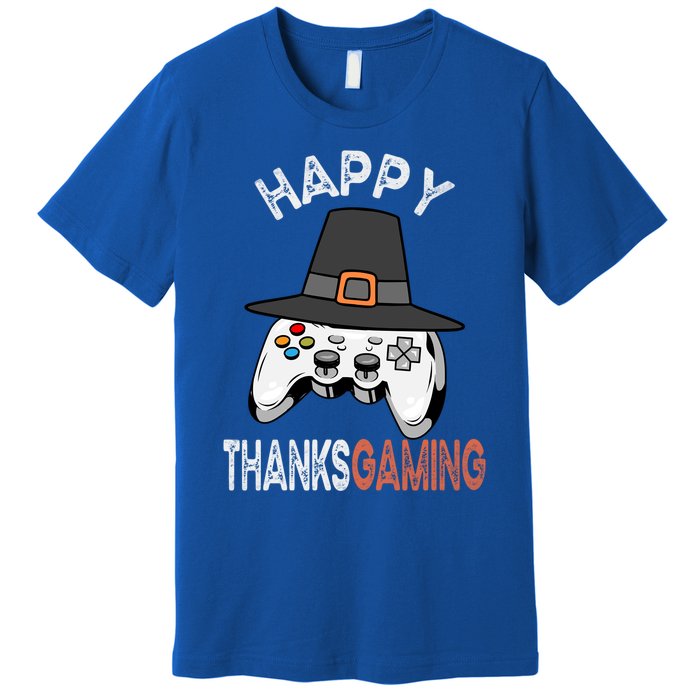 Happy Thanksgaming Cute Video Game Controller Thanksgiving Gift Premium T-Shirt