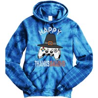 Happy Thanksgaming Cute Video Game Controller Thanksgiving Gift Tie Dye Hoodie