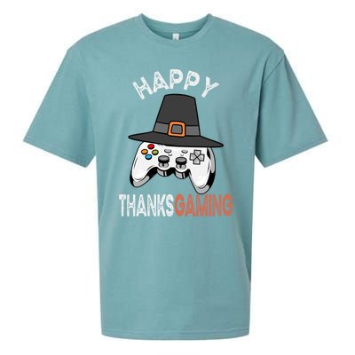 Happy Thanksgaming Cute Video Game Controller Thanksgiving Gift Sueded Cloud Jersey T-Shirt