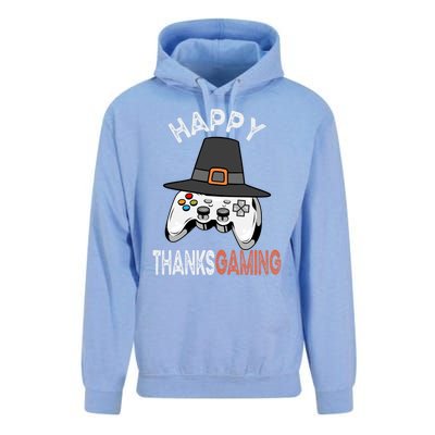 Happy Thanksgaming Cute Video Game Controller Thanksgiving Gift Unisex Surf Hoodie