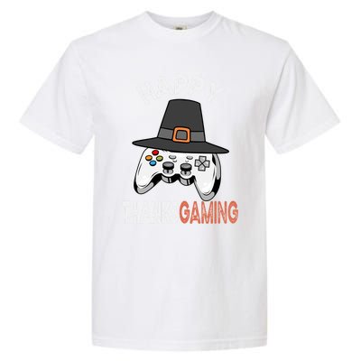 Happy Thanksgaming Cute Video Game Controller Thanksgiving Gift Garment-Dyed Heavyweight T-Shirt