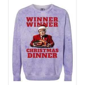 Humorous Trump Christmas Winner Winner Christmas Dinner Colorblast Crewneck Sweatshirt